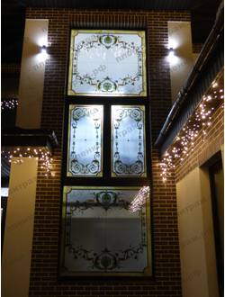 Витражная пленка, витражная пленка самоклеющаяся под заказ,пленочный витраж с классическим рисунком