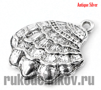 подвеска "Гребешок", цвет-античное серебро
