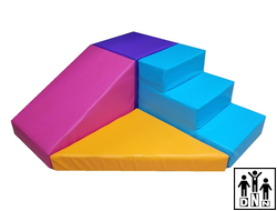 Мягкий модульный Спортивный комплекс «Островок» фиолетовый / сиреневый / голубой / желтый