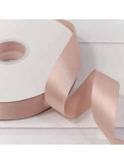 Лента атласная полиэстер 25мм (203, кремовая), 91,4м