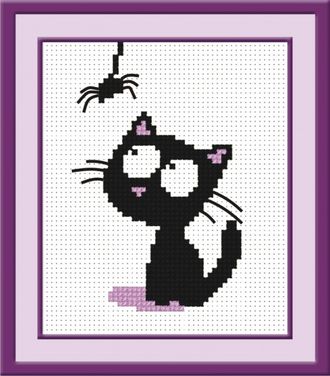 Кот с паучком 285, Овен (набор для вышивания)