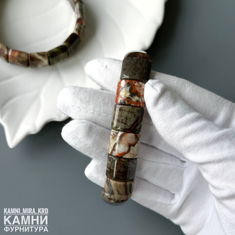 Браслет яшма пейзажная прямоугольники 12,5х15 мм, цена за штуку