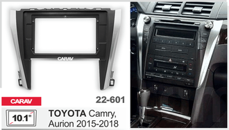 ПЕРЕХОДНАЯ РАМКА ДЛЯ УСТАНОВКИ АВТОМАГНИТОЛЫ CARAV 22-601: 10.1&quot; / 250:241 x 146 mm / TOYOTA Camry, Aurion 2015-2018