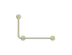 Поручень угловой (90°) 600х400 мм левый