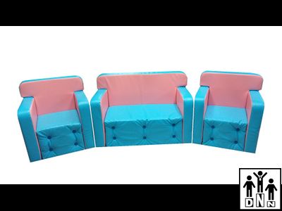 Детская игровая мебель «Комфорт» (без столика) синий / желтый