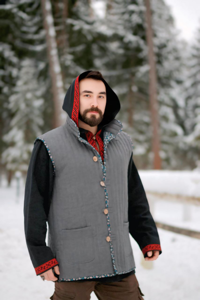 Стёганый мужской жилет "Родное тепло"