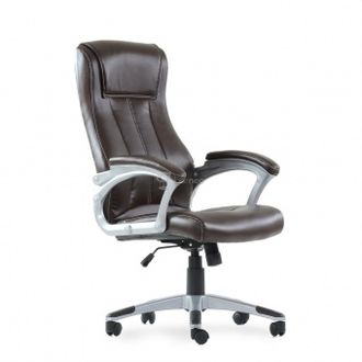Кресло Barneo K-148 для руководителя коричневая кожа, газлифт 3кл, PU-R57 купить в Ялте
