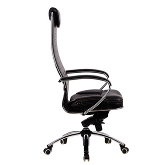 Кресло офисное МЕТТА "SAMURAI" KL-1, кожа, черное