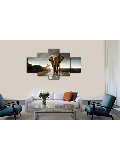 Модульная картина "Слон на тропе"