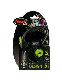 Fexi рулетка Black Design S (до 12 кг) 5 м трос черный/зеленый