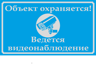 Знак &quot;Объект охраняется! Ведется видеонаблюдение&quot; 180х300мм