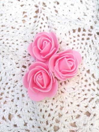 Головка розы (3-4 см.) из зефирного фоамирана Цвет: розовый