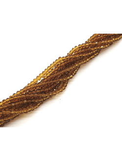 Бусины стеклянные граненные "Рондель", 3 мм, цвет коричневый (315)