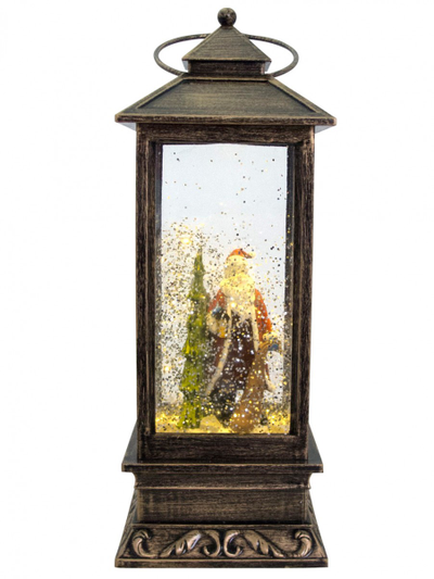 Новогодний  LED фонарь с поддувкой снега, 30см (два вида)