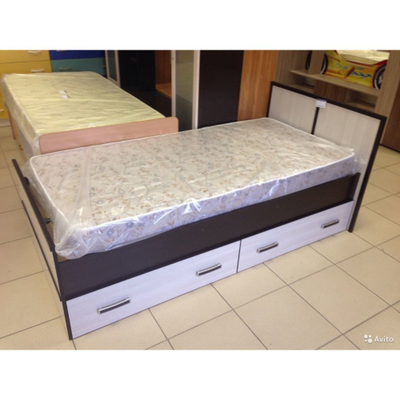 Кровать двуспальная "Сакура" 1600 с выдвижными ящиками (БТС)