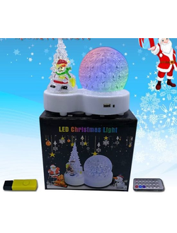 Светодиодный Диско Шар"Дед мороз" LED  MP3 AB-3  5шт