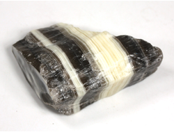 Кальцит полосатый (Зебра), необработанный, дикий образец, Китай (64*42*22 мм, 69 г) №37889