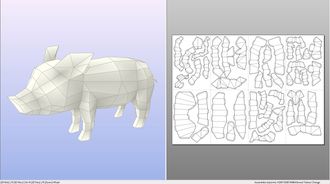 Модель для бумажного моделирования "Маленькая свинка"