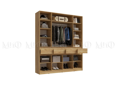 Шкаф 4-х створчатый "Роджина" (графит)