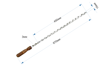 Шампур "Люля" с деревянной ручкой для крупных кусков мяса и люля (Ш6-Люля) 3х15х450 (Цена за штуку)