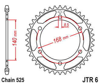 Звезда ведомая (42 зуб.) RK B5633-42 (Аналог: JTR6.42) для мотоциклов BMW