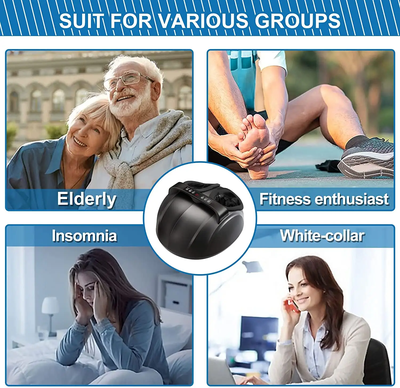 Электрический массажер для ног с компрессией и подогревом M-6D, черный