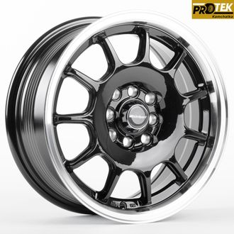 Комплект дисков R15 6,5J ET+35 4*100/4*114,3 Work DQ010-SV252 Черный с полированным ободом (81055)