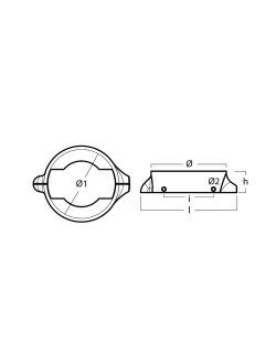 Цинковый анод Tecnoseal 00706-1 Ø95x122x27мм кольцевой для двигателей Volvo Penta 120S