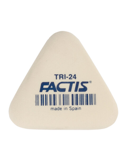 Ластик FACTIS (Испания) TRI 24, 51х46х12 мм, белый, треугольный, мягкий, PMFTRI24