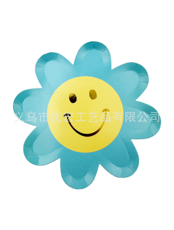 Тарелки цветы ромашки, 10шт, бирюза