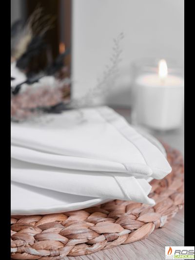 Текстильная салфетка для ресторана 45*45см, белая, евроуголок, без рисунка - 100шт