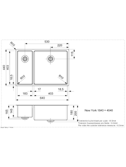Мойка Reginox New York L 18x40+40x40 Comfort matt