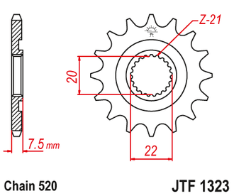 Звезда ведущая (14 зуб.) RK C4010-14 (Аналог: JTF1323.14) для мотоциклов Honda