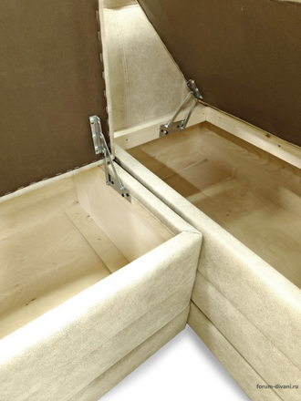 Кухонный Угловой диван "ФОРУМ-5МН" Слоновая кость, правый