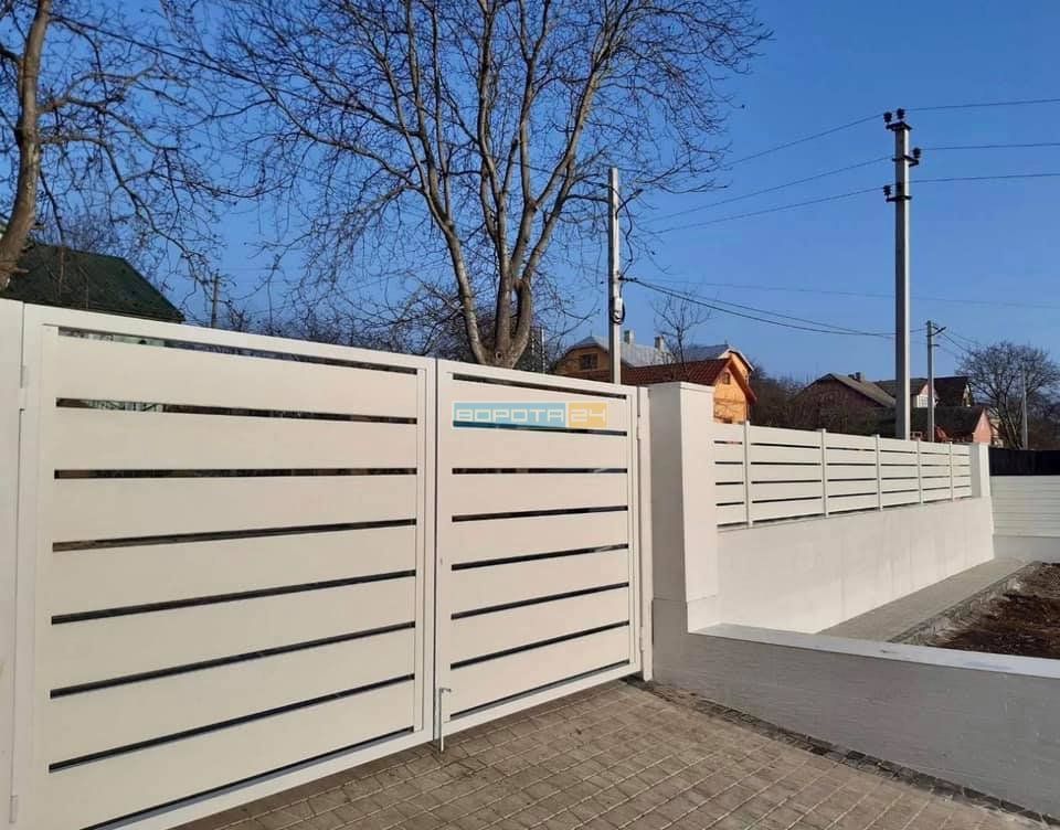 дизайнерские калитки - изготовление уличных откатных конструкций типа решетка - монтаж