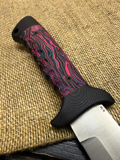 Подарочный нож 6Х9С сталь VG-10, рукоять комбинированная G10 и микарта фиолетовая