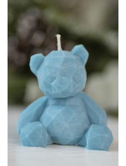 Свеча "Мишка геометрия" Бирюза