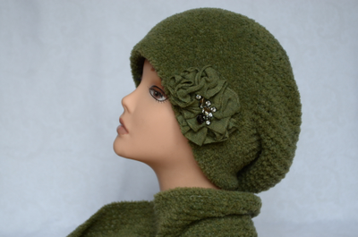 Женский берет и шарф Vizio Италия 6753 зима 2021