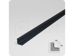 Алюминиевый внутренний уголок 10х10 мм. Лука УВО 01-27.2700.021 Муар серый