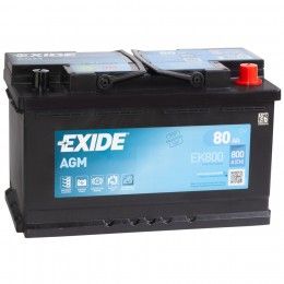 EXIDE AGM 80Ah 800A EK800 Start-Stop