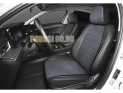 Чехлы Алькантара RIVAL задняя спинка 40/60, рисунок Строчка для Hyundai Creta 2016-2021