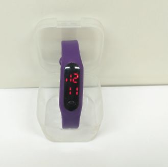 Часы наручные электронные силиконовый браслет, фиолетовые (гарантия 14 дней)