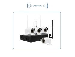 ST, комплект WiFi видеонаблюдения с 4 уличными видеокамерами Full HD, поддержка 1 HDD до 4 Тб