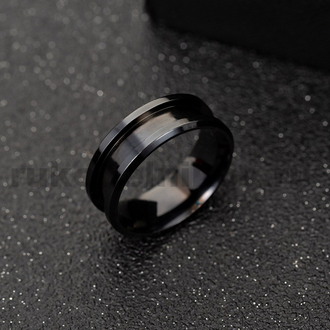 основа для кольца "Круг", нержавеющая сталь, цвет-черный