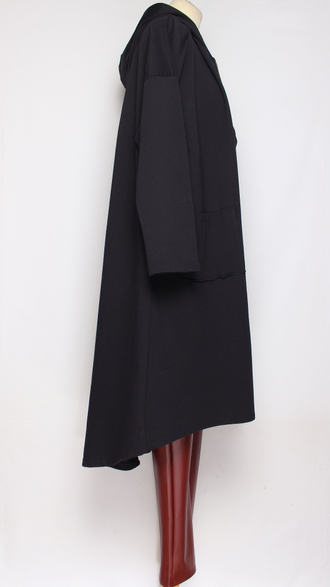 Платье "Капюшон молния асимметрия" чёрное р.52,56, синее 56