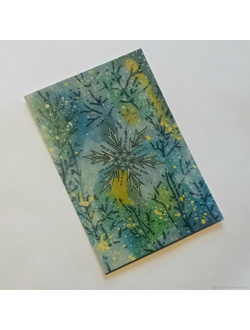 "Зимний орнамент", авторская открытка на мелованном картоне