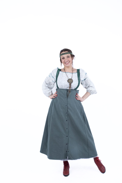 Подгрудный сарафан со складками - тайга