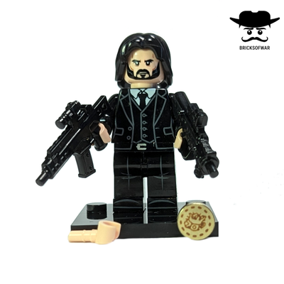 Конструктор фигурка наемного убийцы, Джон Уик, оружие совместимо с Лего