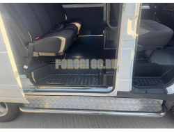 Пороги с накладным листом Папа Тюнинг d42 для ГАЗель Соболь 4х4 лифтованный