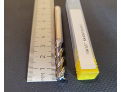 Фреза 8 мм HRC55 твердосплавная удлиненная 3-х зубая по цветному металлу 30/75 мм
